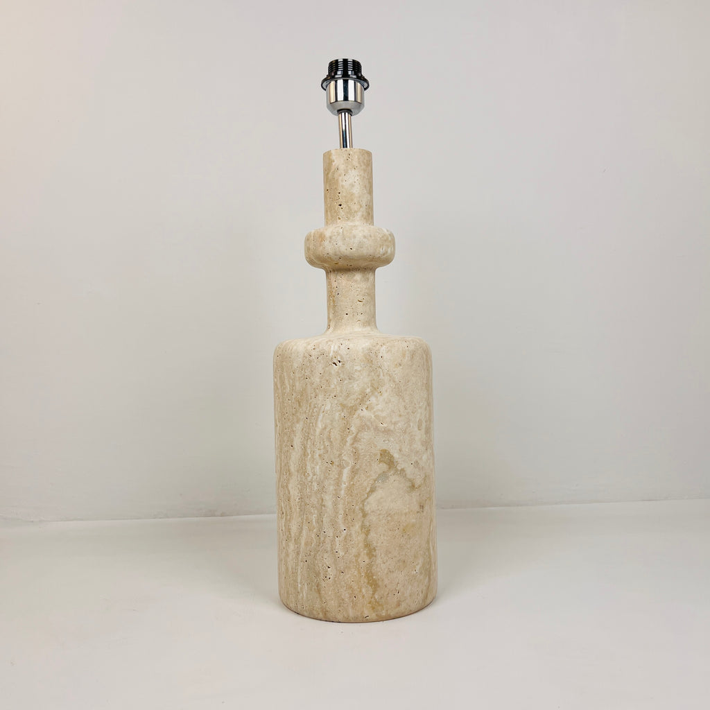 Bottle Bottom Travertine Waved Table Lamp