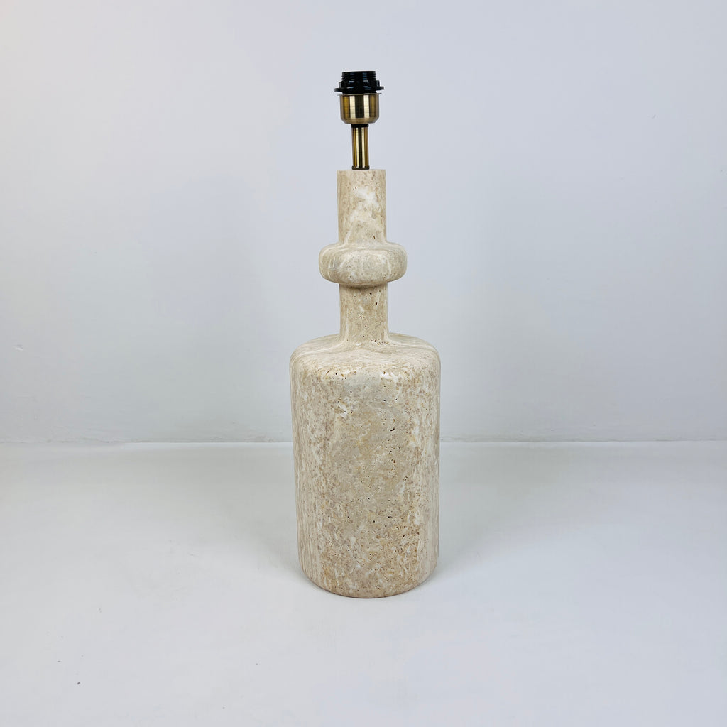 Bottle Bottom Travertine Table Lamp