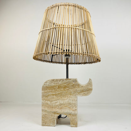 Rhinocerus Lamp - Travertine