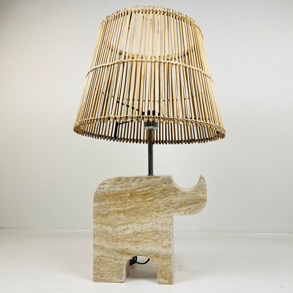 Rhino Travertine Table Lamp