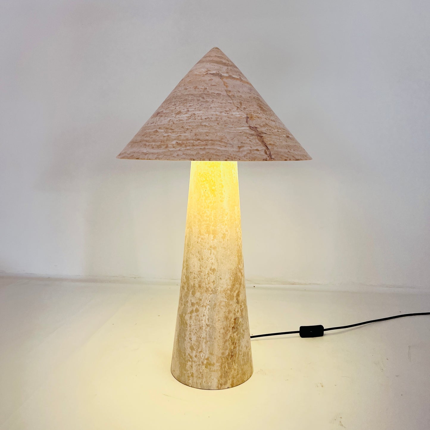 Cone-Head Table Lamp - Travertine