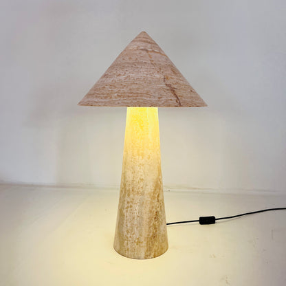 Cone-Head Table Lamp - Travertine