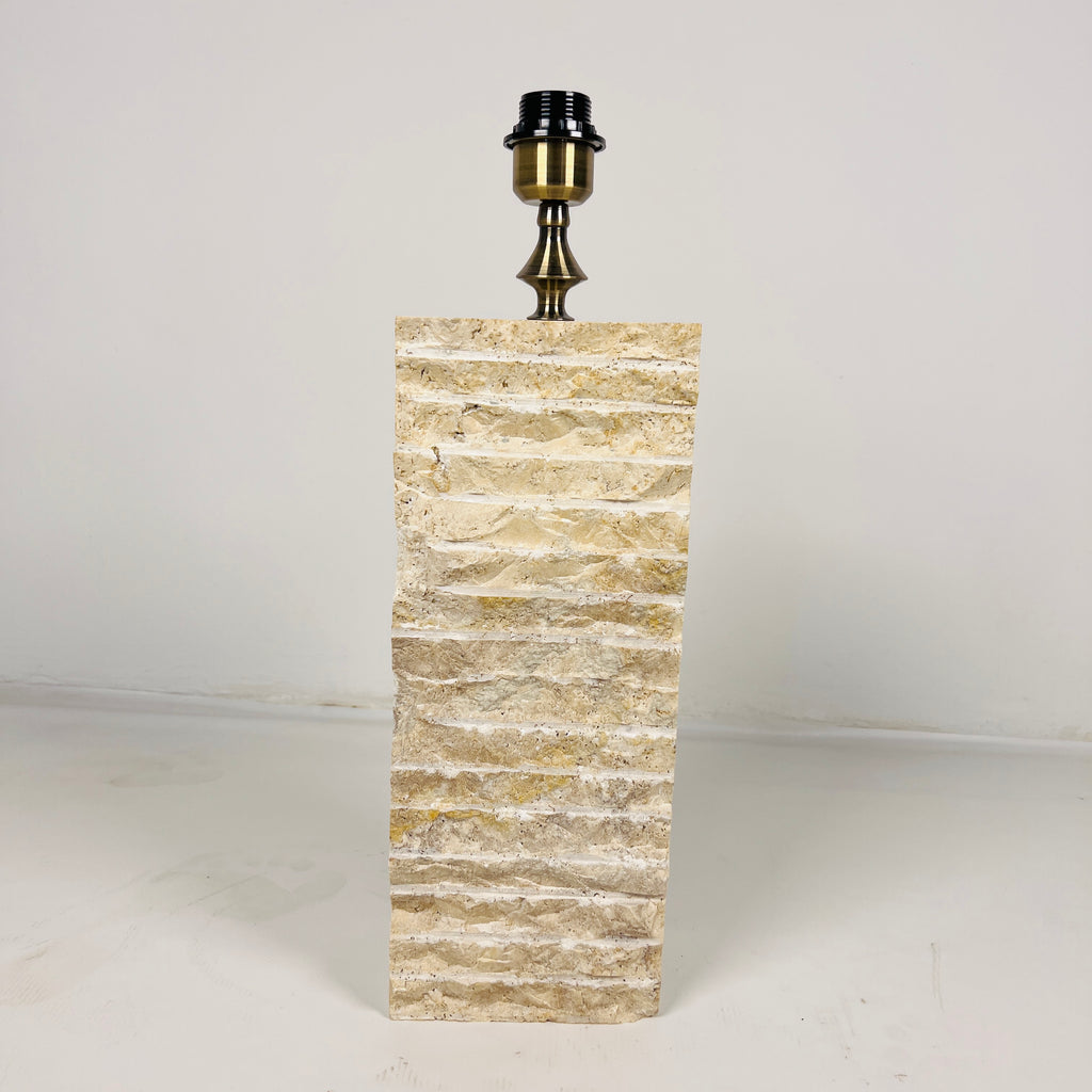 Chiseled Travertine Table Lamp