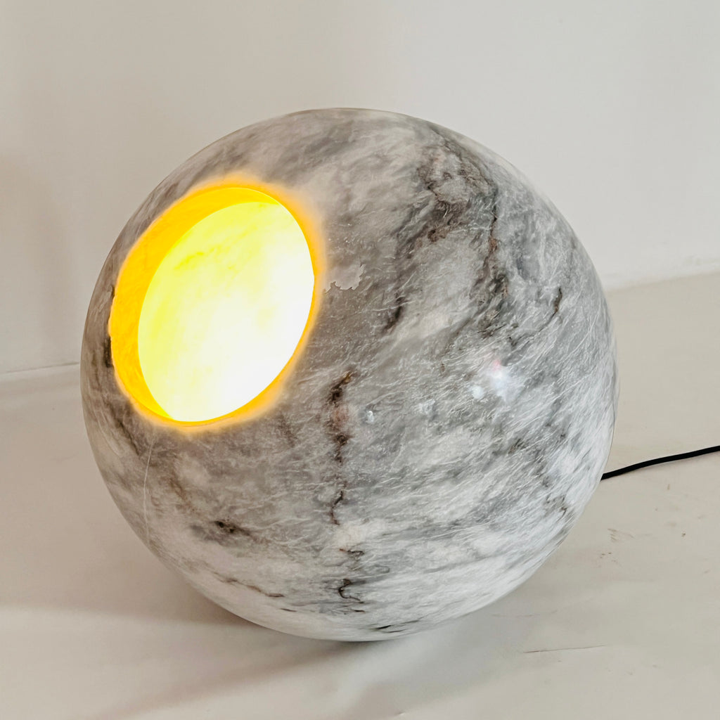 Spherical Grey Table Lamp