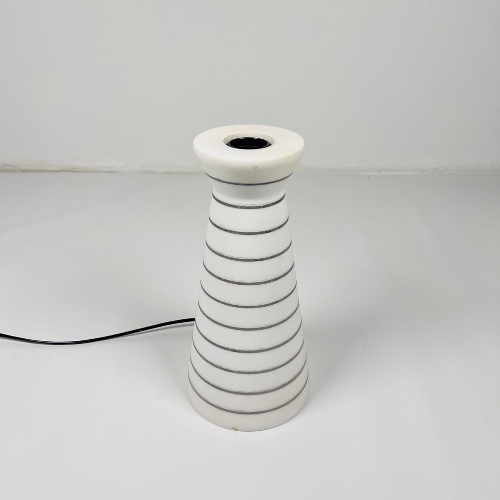 Upside Down Funnel Pinstriped Marble Table Lamp