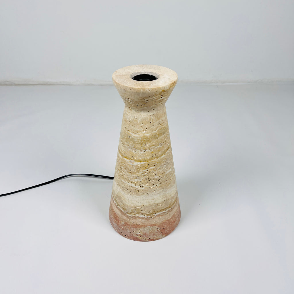 Upside Down Funnel Travertine Grazed Table Lamp