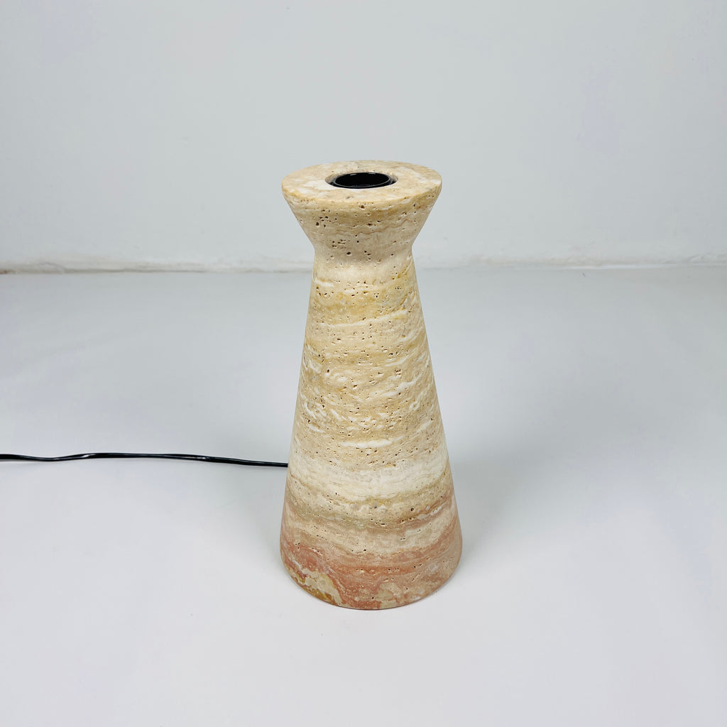 Upside Down Funnel Travertine Grazed Table Lamp