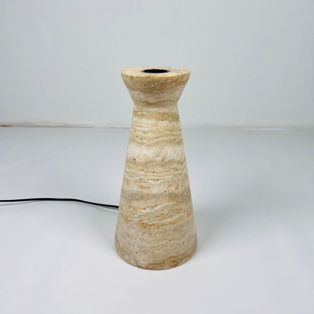 Upside Down Funnel Travertine Grazed Table Lamp