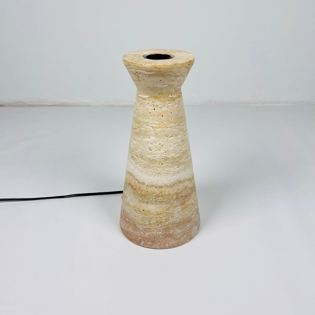 Upside Down Funnel Travertine Grazed Table Lamp