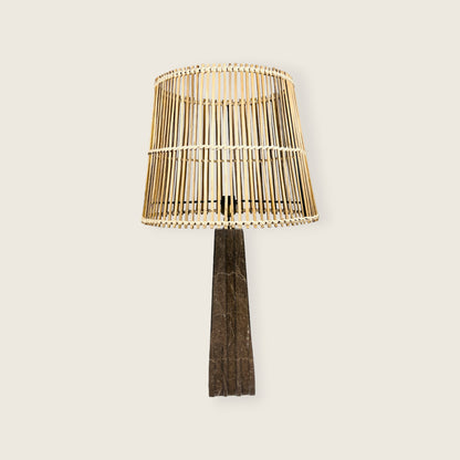 Ribbed Table Lamp - Brown