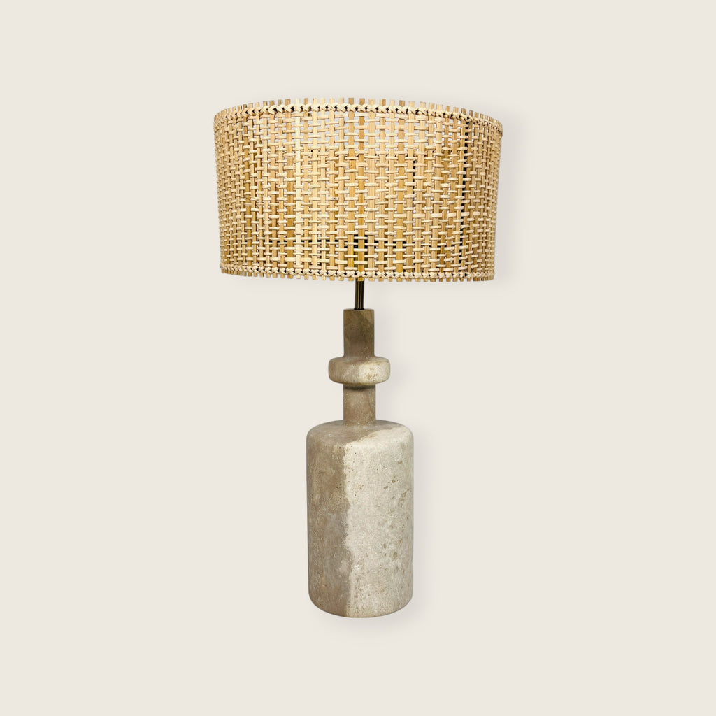 Two-Toned Bottle Travertine Table Lamp