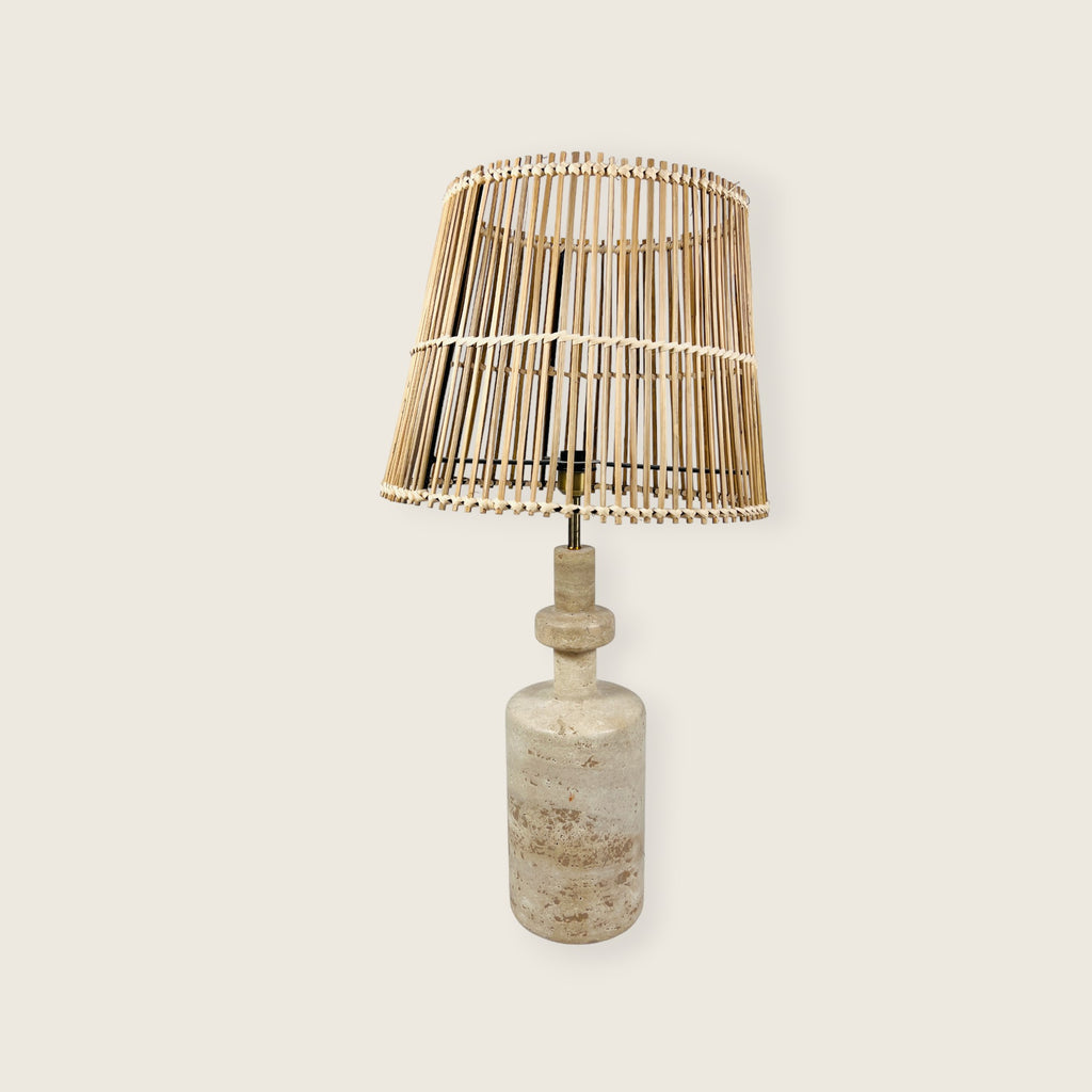 Bottleneck Travertine Table Lamp