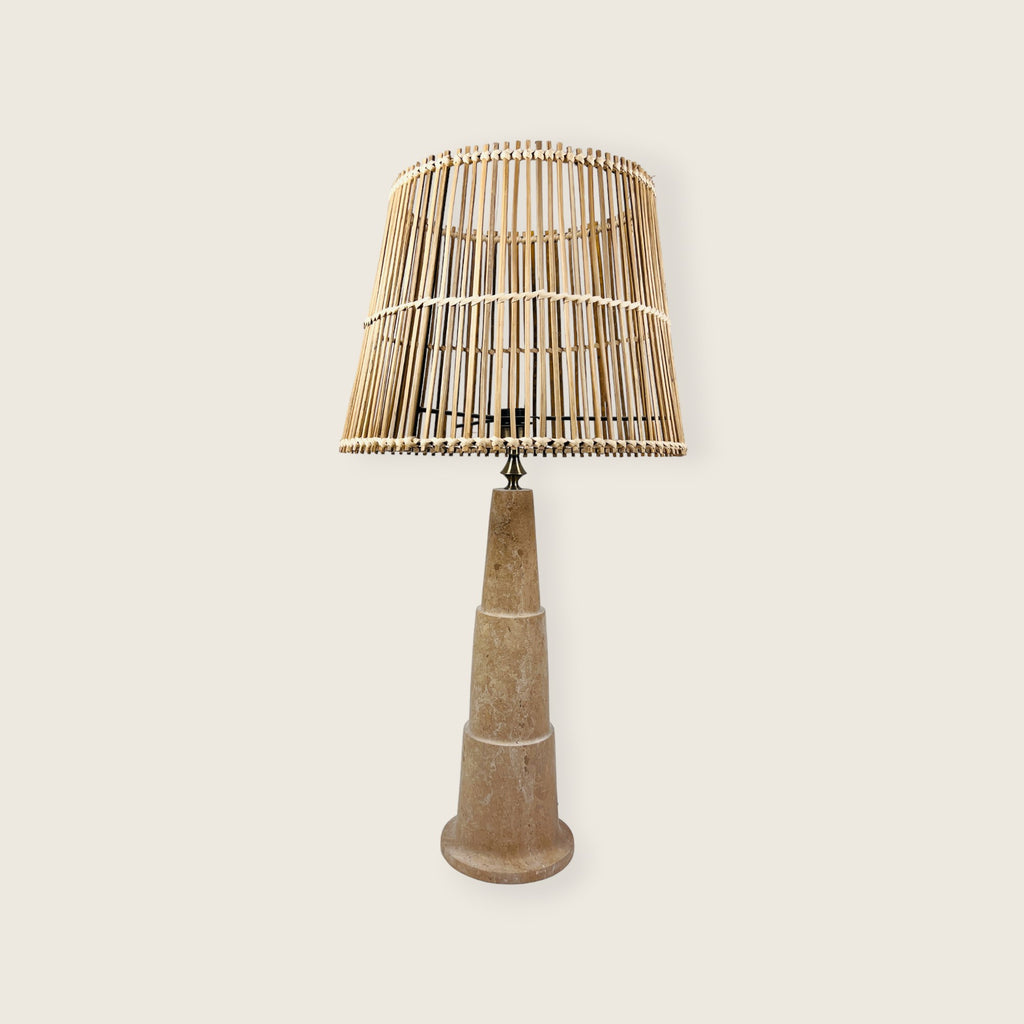 Trellis Travertine Table Lamp