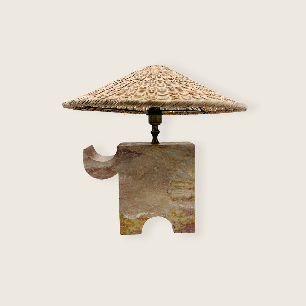 Trunk Light Travertine Table Lamp