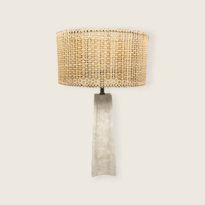 Curvilinear Table Lamp - Travertine