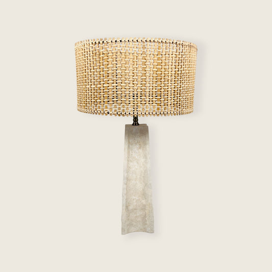 Curvilinear Table Lamp - Travertine