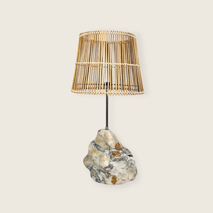 Tall Stone Lamp - Red & White