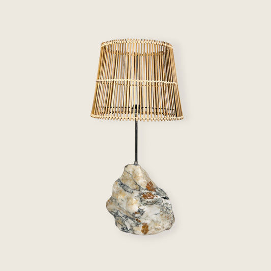 Tall Stone Lamp - Red & White