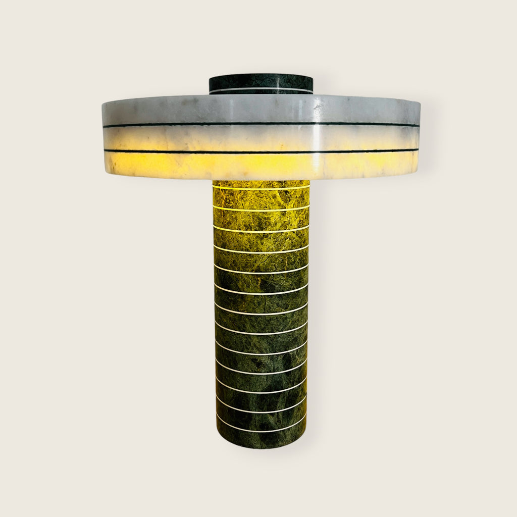 Jungle Green Pinstriped Lamp