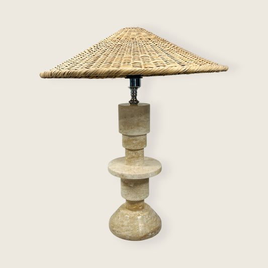 Beaded Table Lamp - Travertine