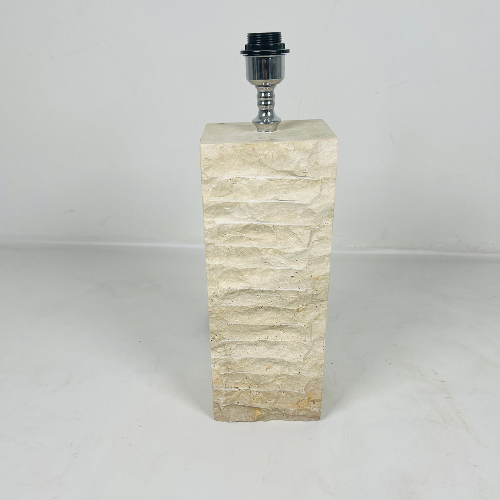 Sleek Travertine Table Lamp