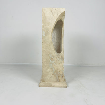 Hollowed Crescent Lamp - Travertine