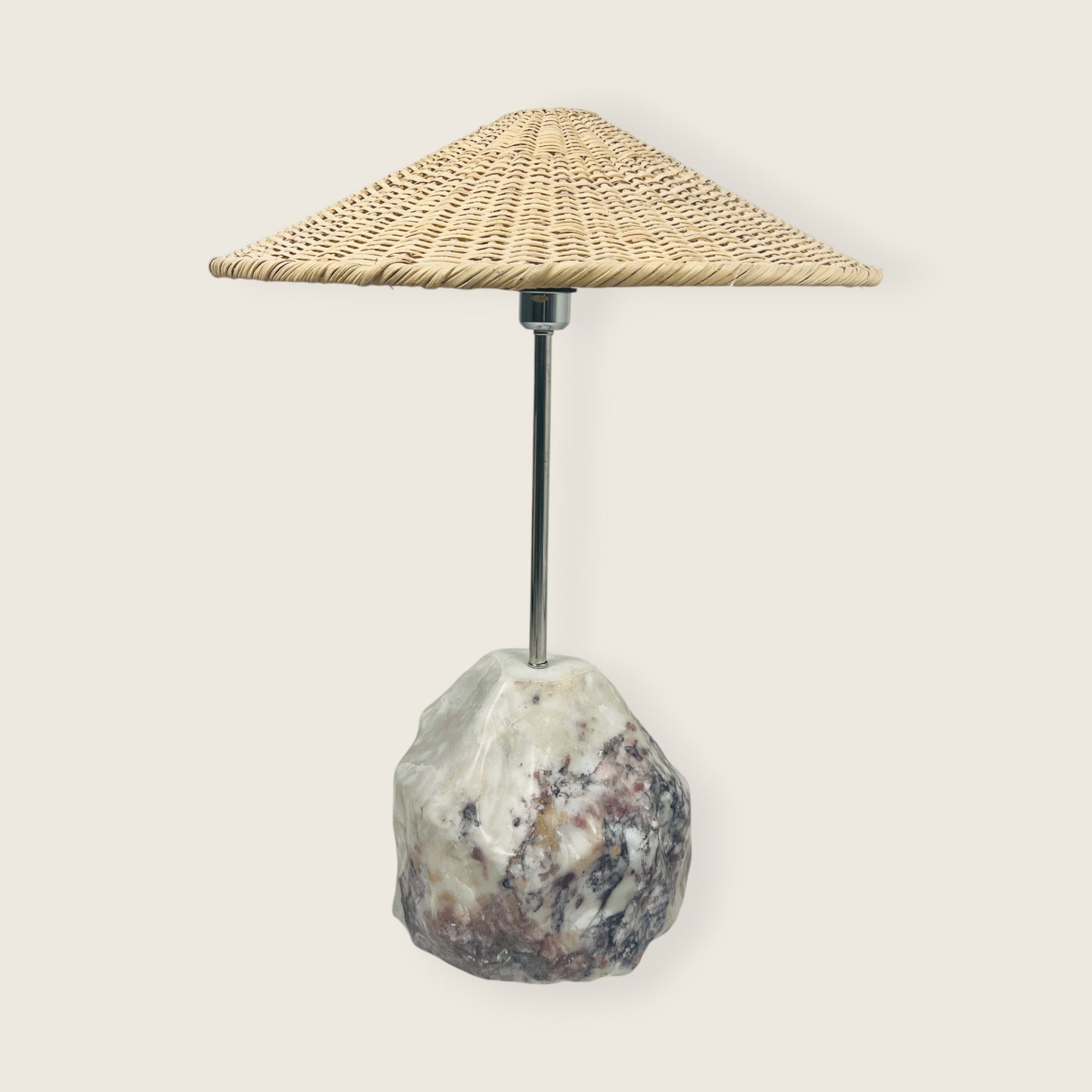 Stone Base Lamp - Red & White