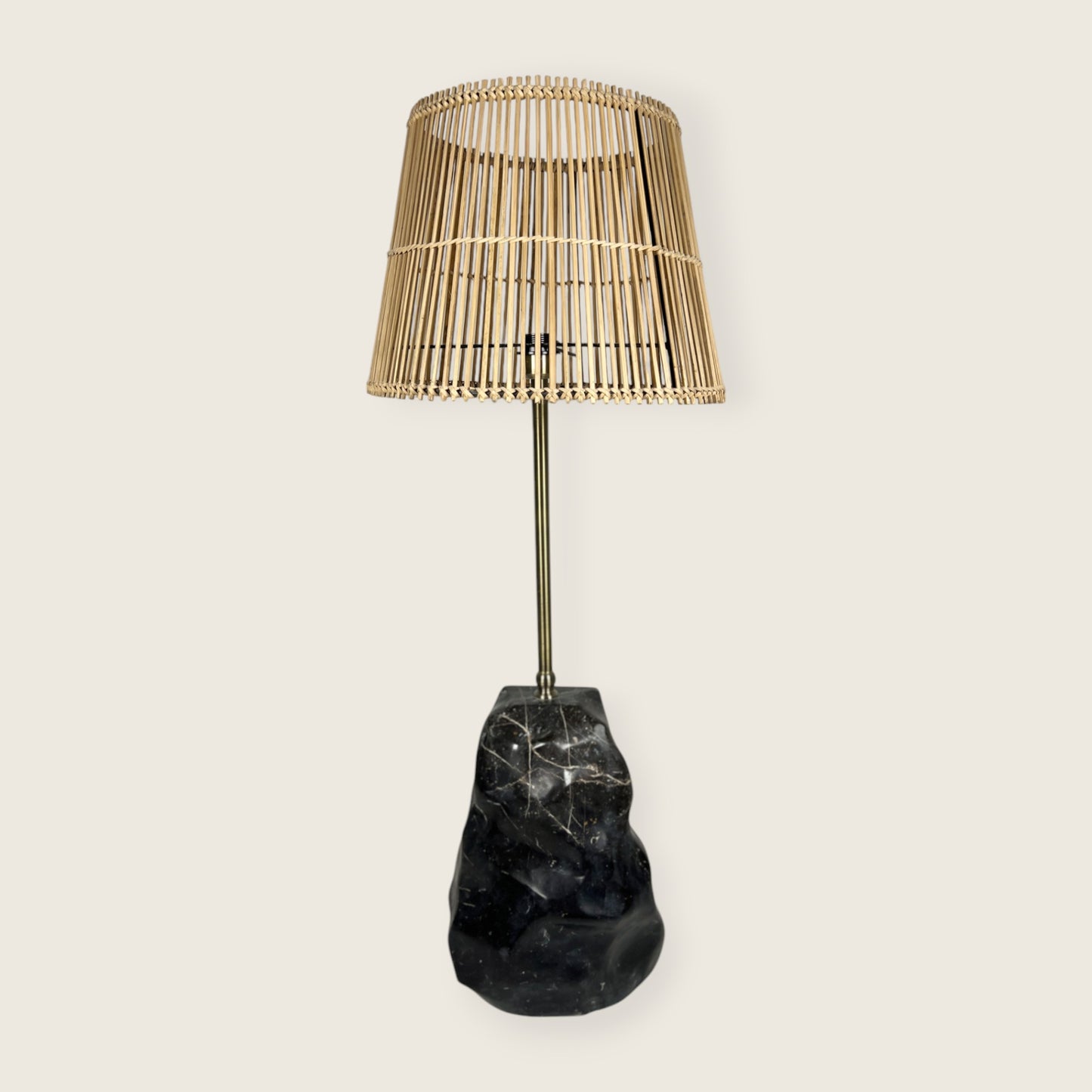 Tall Stone Base Lamp - Black