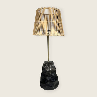 Tall Stone Base Lamp - Black