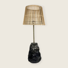 Tall Stone Base Lamp - Black