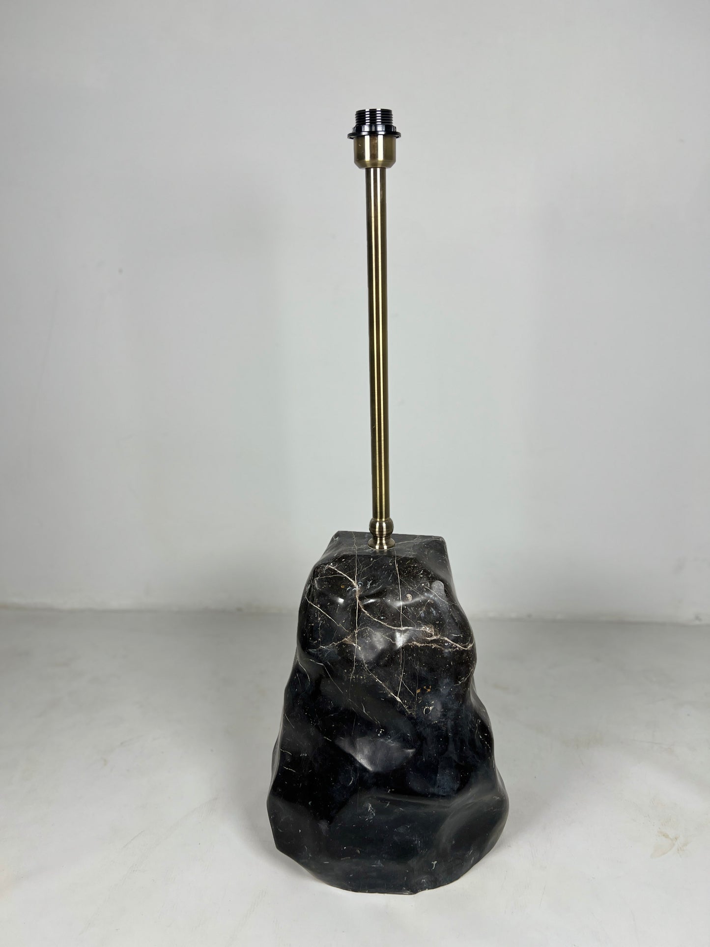Tall Stone Base Lamp - Black