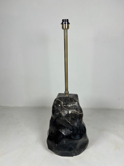 Tall Stone Base Lamp - Black
