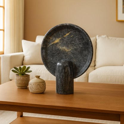 Disc Table Lamp - Black & Blue