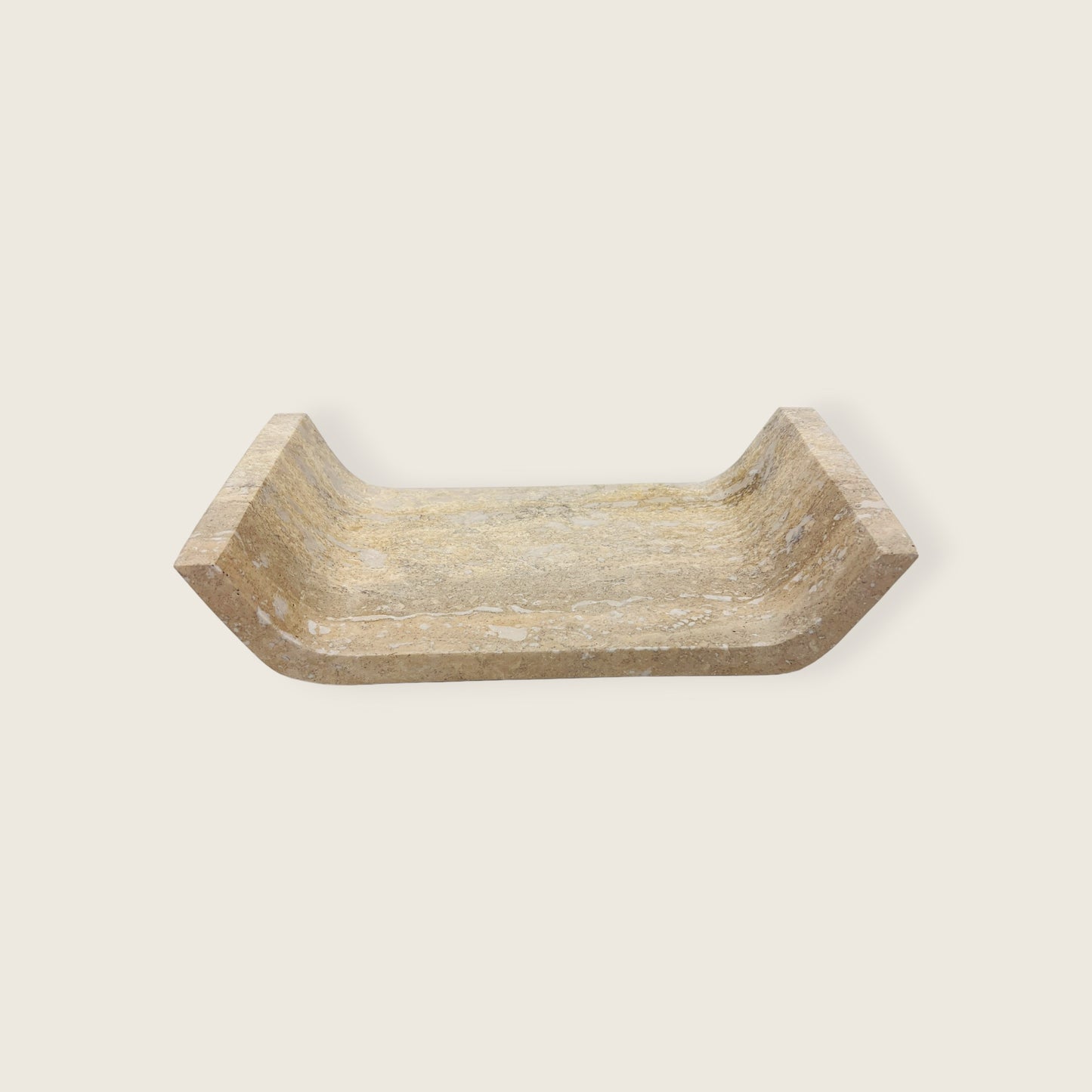 Beige Travertine Curved Tray