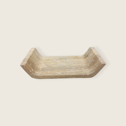 Beige Travertine Curved Tray
