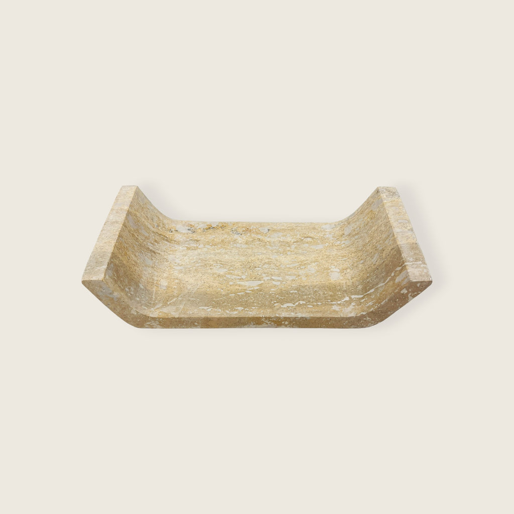 Beige Travertine Curved Tray