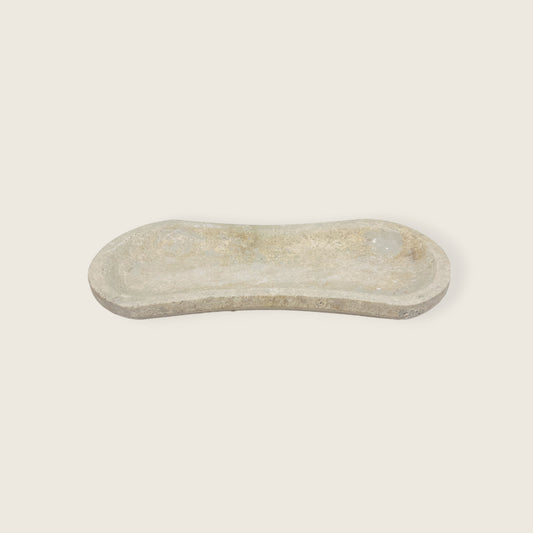 Light Beige Ridge Travertine Tray