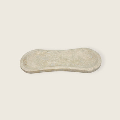 Light Beige Ridge Travertine Tray