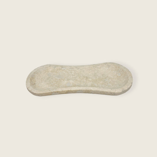 Light Beige Ridge Travertine Tray