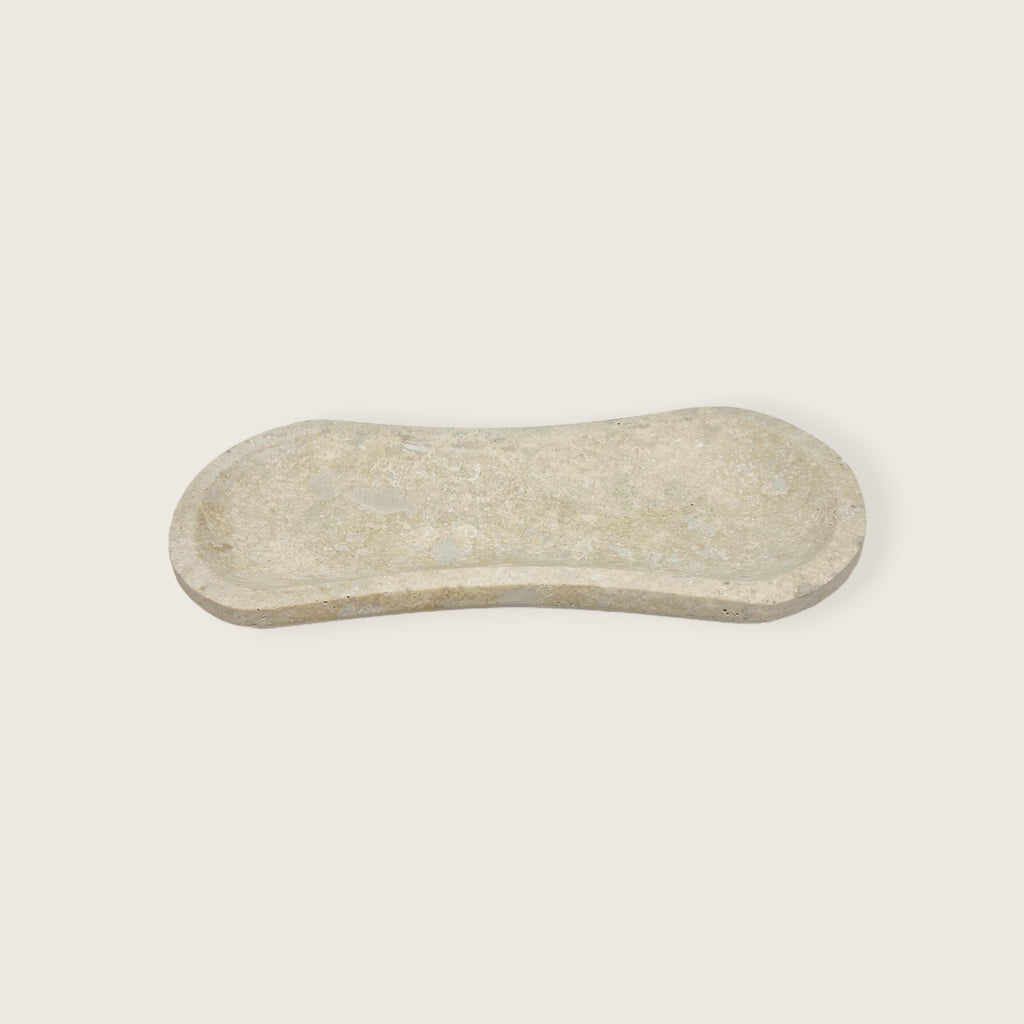 Light Beige Ridge Travertine Tray