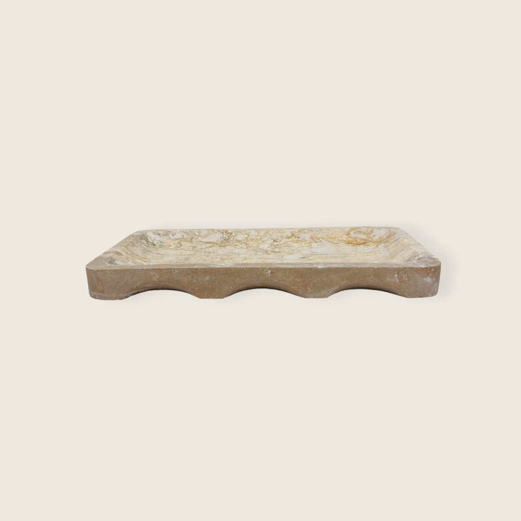 Travertine Dual Shaded Rectangle Tray