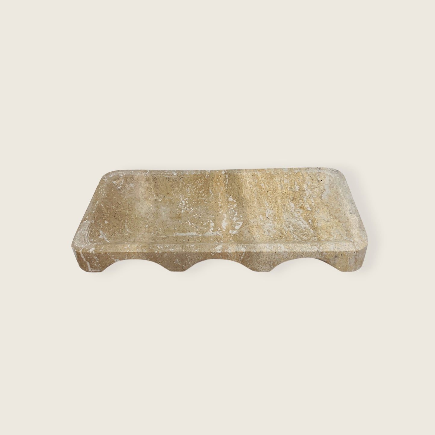 Commodious Dual Shaded Travertine Tray