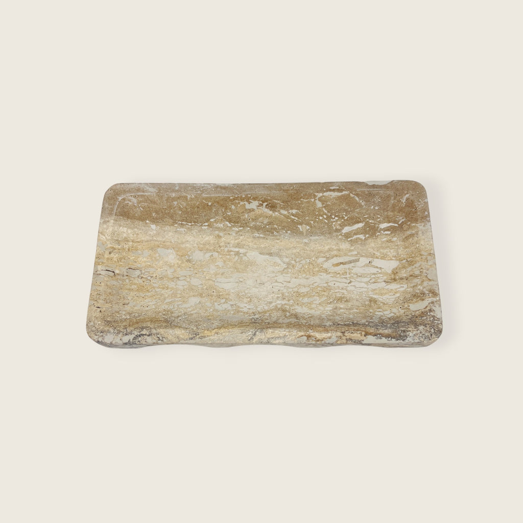 Dual Grazed Travertine Tray