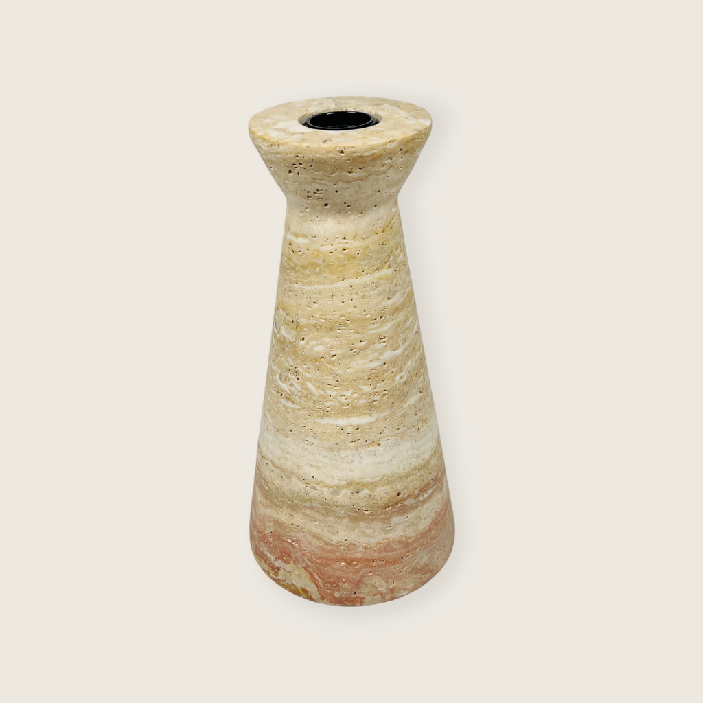 Upside Down Funnel Travertine Grazed Table Lamp