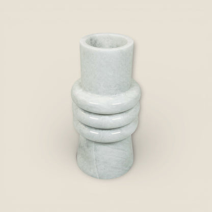 Ringed Marble Vase - Gray