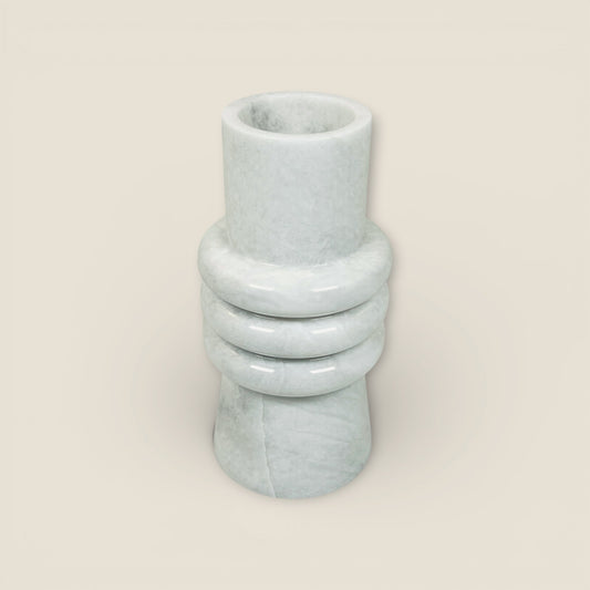 Ringed Marble Vase - Gray