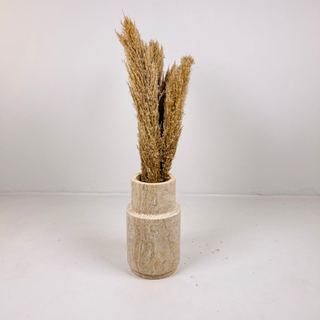 Bud Bottom Travertine Vase (Large)