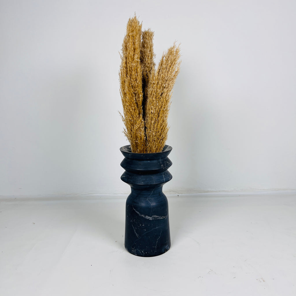 Swirl Head Black Vase