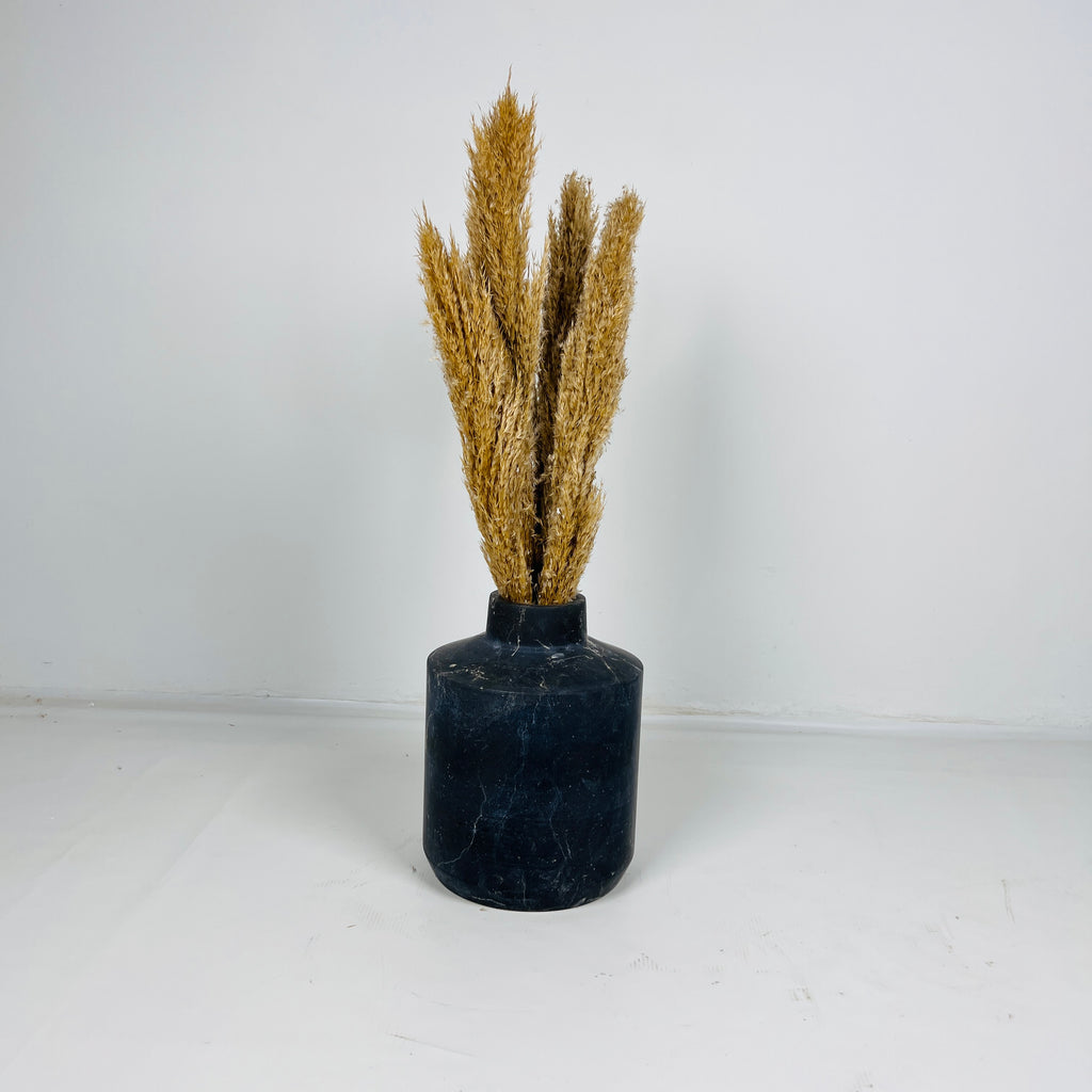 Wide Bottom Black Vase