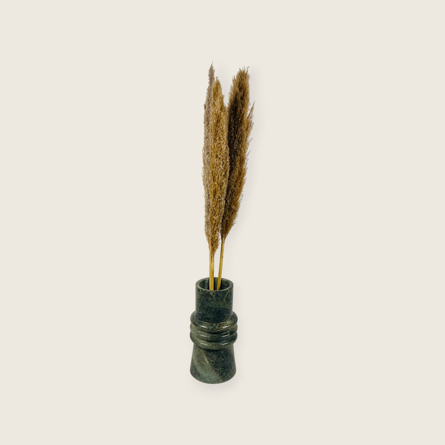 Ringed Marble Vase - Green